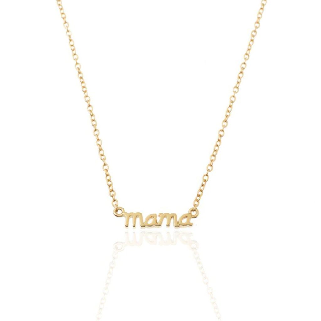 Mama Mom Mother Bar Rose Gold Necklace